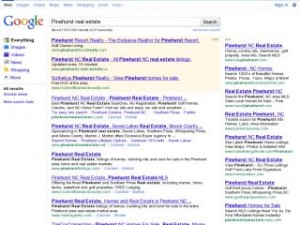 Screenshot of Google Search Results for Pinehurst Real Estate